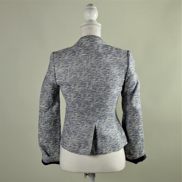 Calvin Klein Blue Cotton Tweed Blazer - Picture 2 of 6